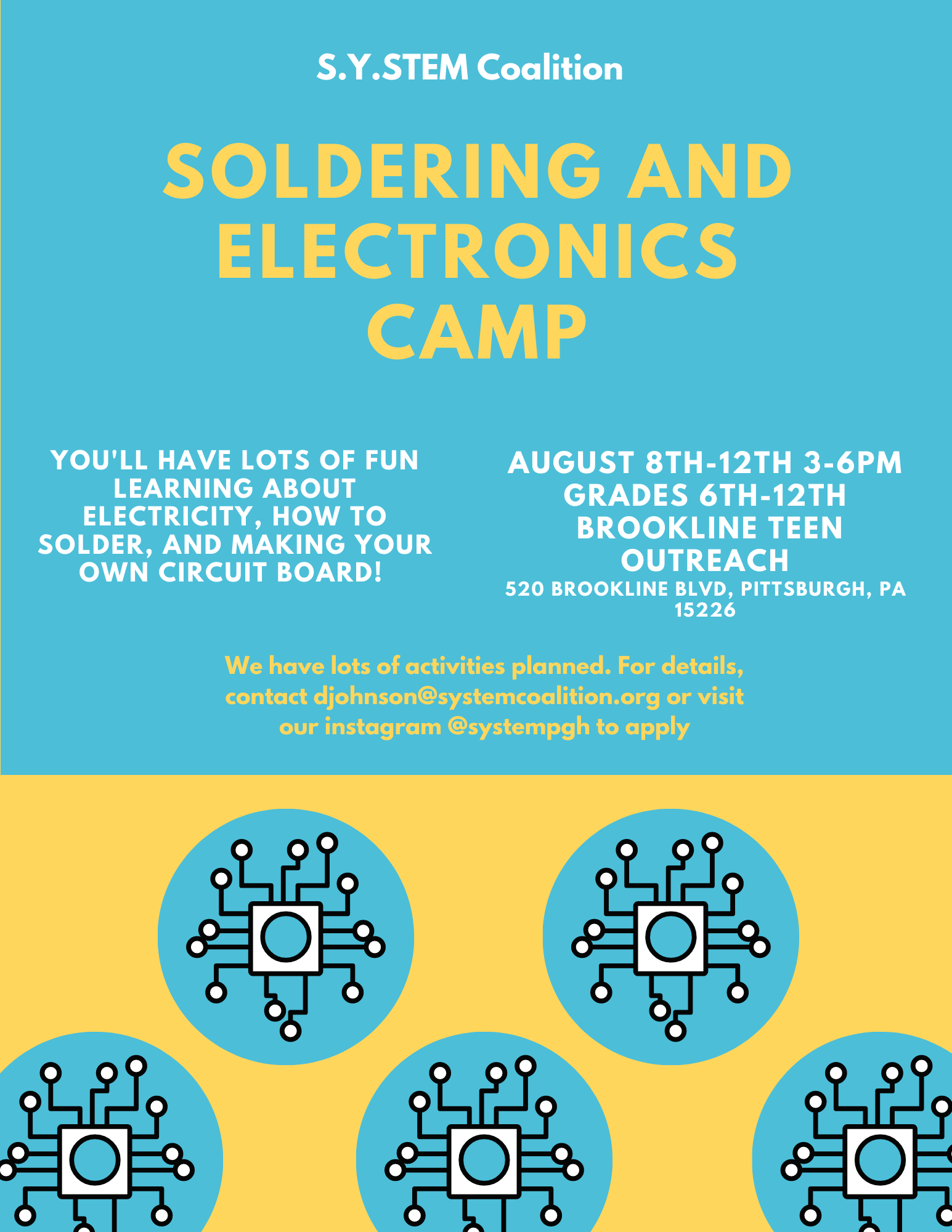 Soldering and Electronics Camp Flyer